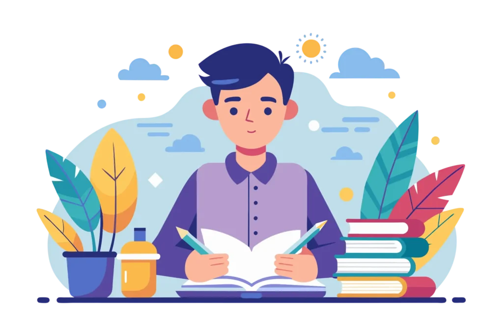 ilustrasi nulis buku